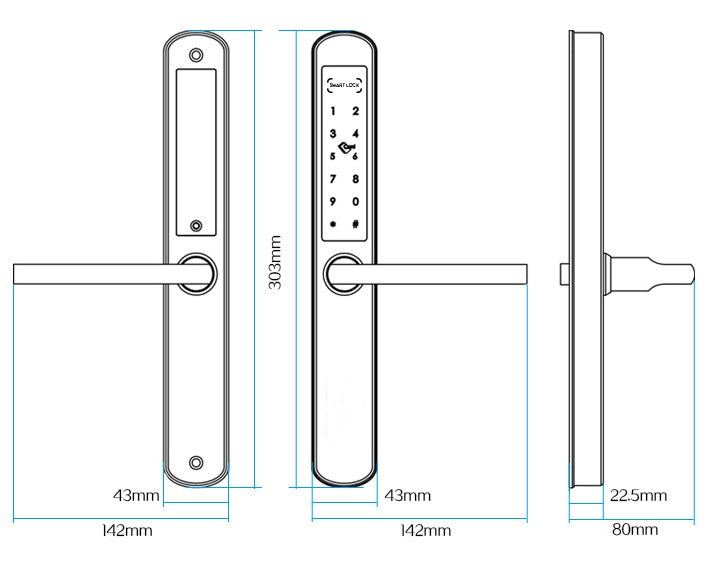 Manufacturer dimension drawing for the KS300, 303 x 43mm